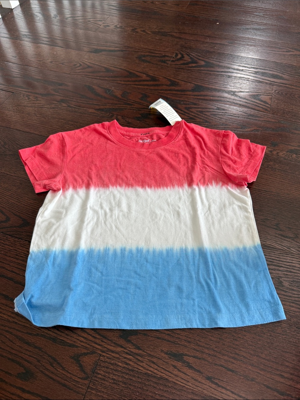 Girls' Red White & Blue Tie-Dye Tee - Stretchy Cotton